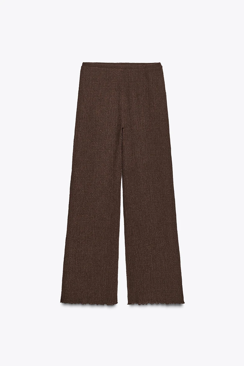 TEXTURED STRAIGHT LEG PANTS