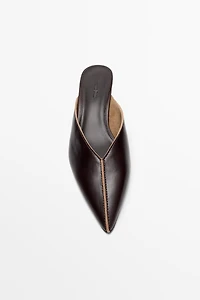 Heeled mule shoe