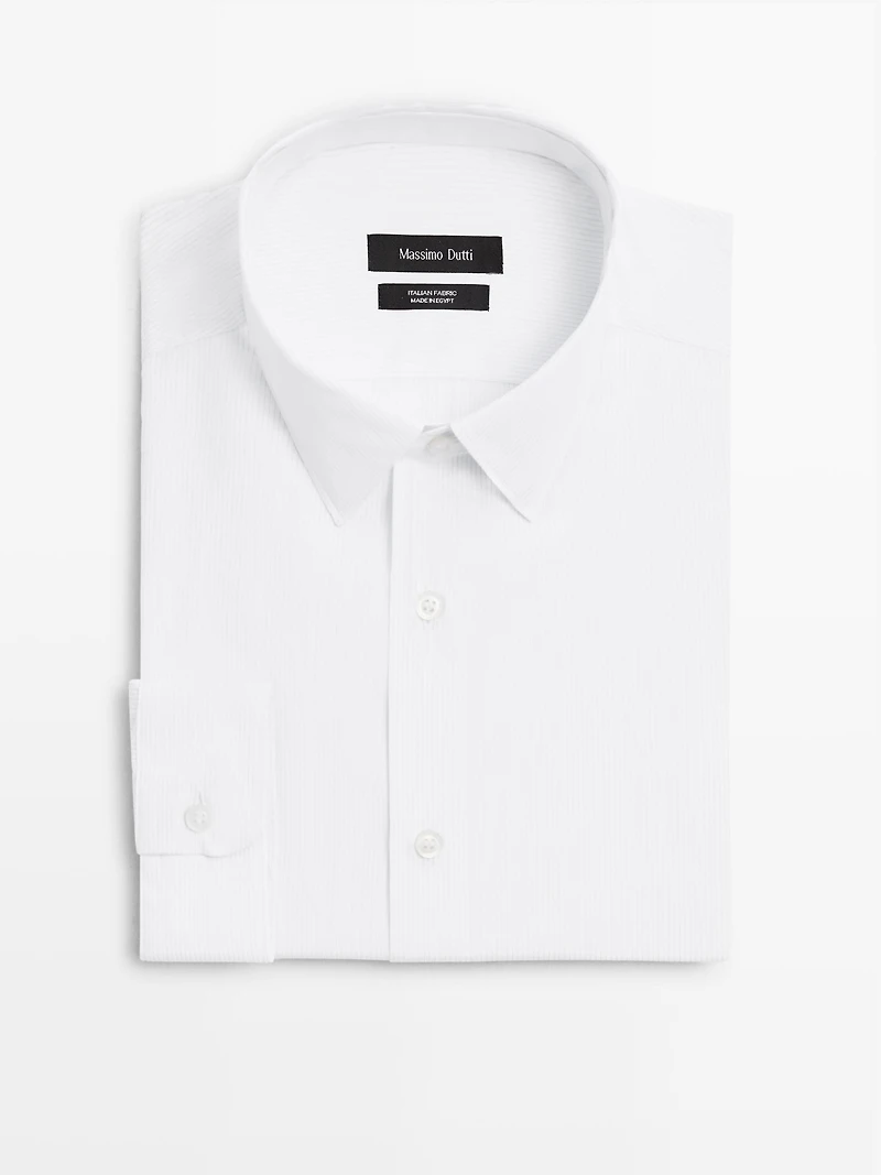 Slim fit 100% cotton poplin shirt