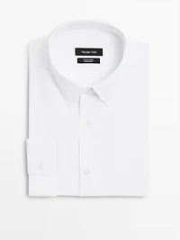Slim fit 100% cotton poplin shirt