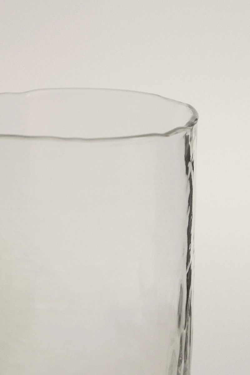 HAMMERED GLASS SOFT DRINK TUMBLER