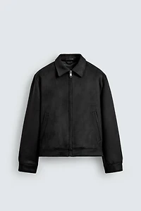 REGULAR FIT FAUX SUEDE JACKET