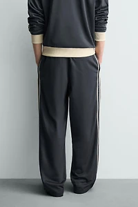 WIDE FIT JOGGER PANTS WITH STRIPES