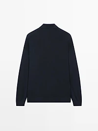 Pull polo en maille de coton