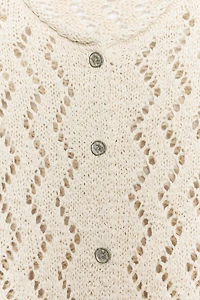 ZIGZAG OPEN-KNIT CARDIGAN