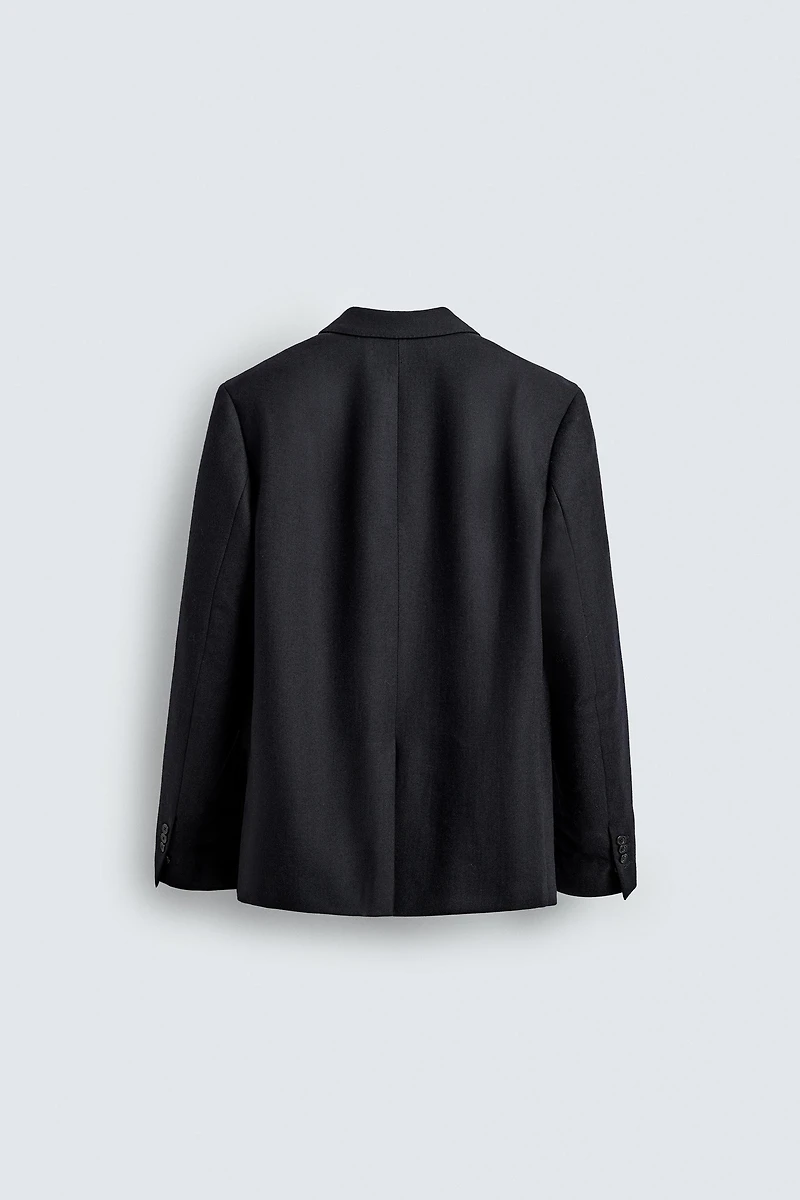 BLAZER CROISÉ EN FLANELLE 100 % LAINE