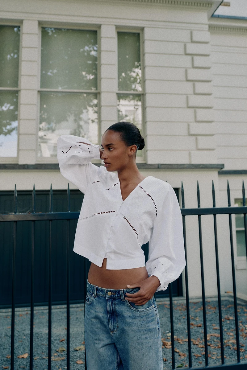 EMBROIDERED POPLIN SHIRT