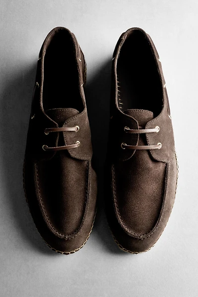 Jute sole deck shoes