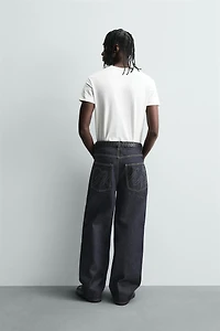 BAGGY FIT JEANS WITH TOPSTITCHING