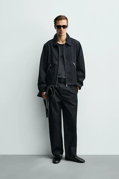 PANTALON CHINO DENIM SURPIQÛRES CONTRASTÉES