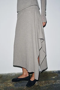 ASYMMETRIC MIDI SKIRT
