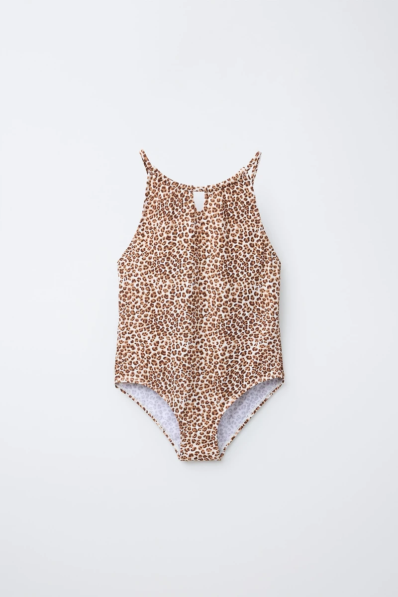 6 YEARS/ ANIMAL PRINT CUT-OUT SWIMSUIT
