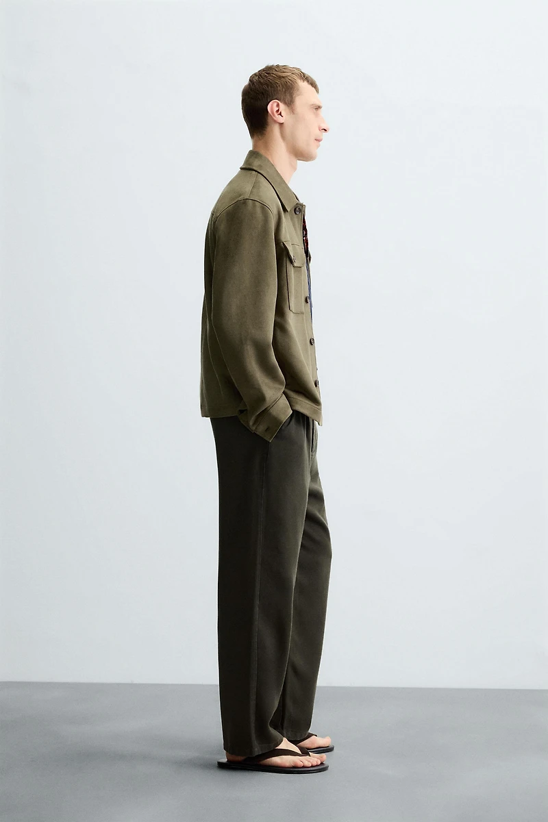 FAUX SUEDE OVERSHIRT
