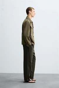 FAUX SUEDE OVERSHIRT