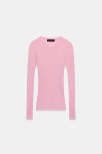 RIBBED KNIT SWEATER