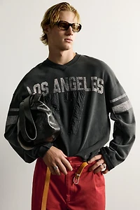 VINTAGE WASHED PATCH CROPPED SWEATSHIRT