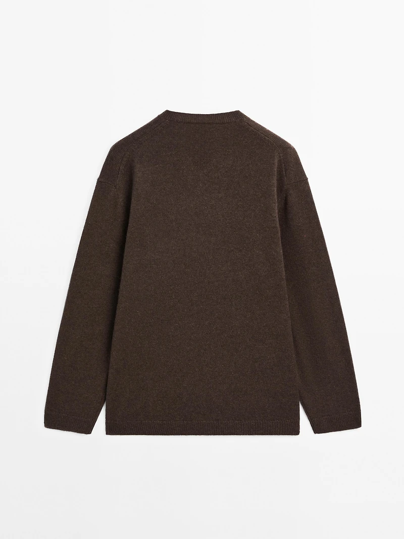 Pull oversize col en V cachemire
