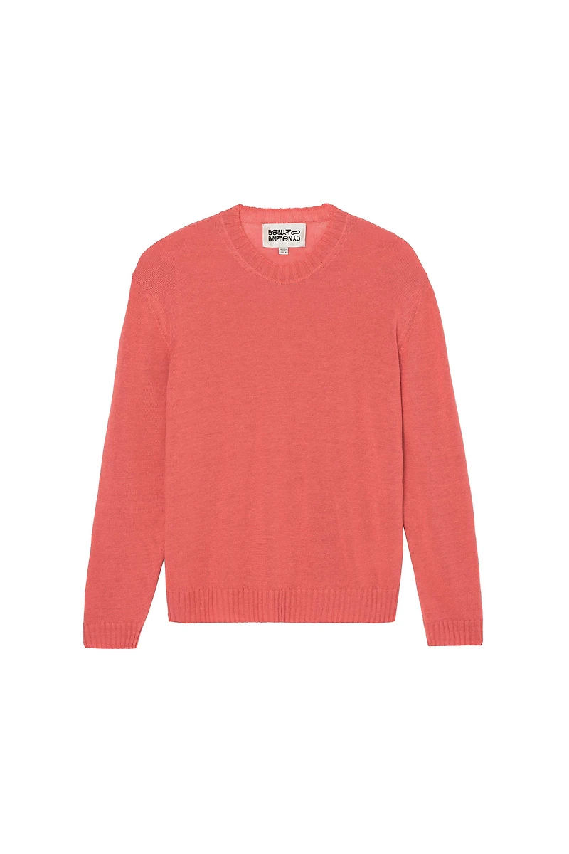 RELAXED FIT 100% LINEN SWEATER