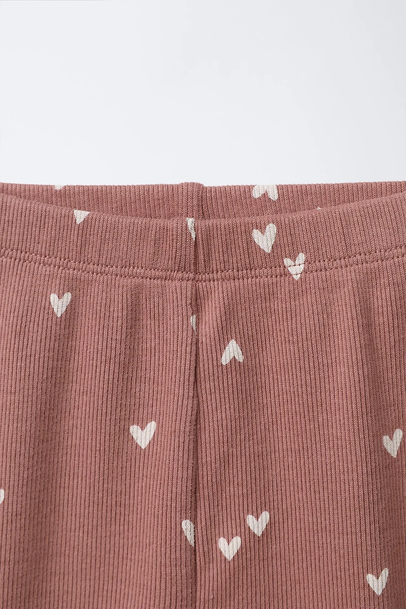 HEART RIB TOP AND LEGGINGS SET