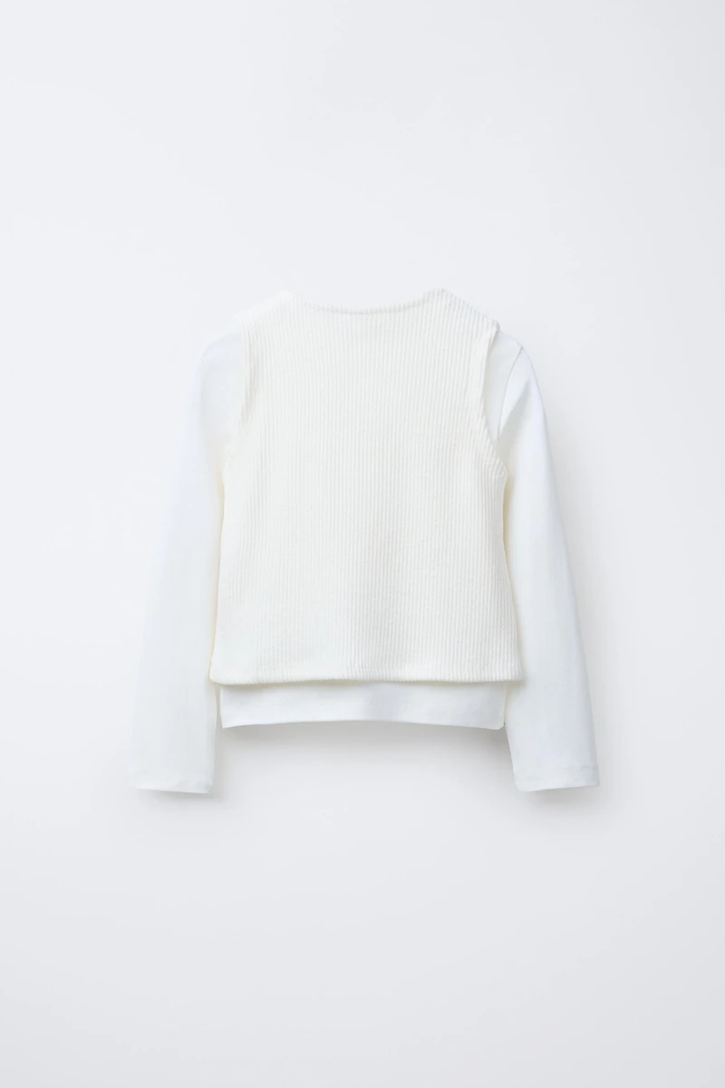 COMBINATION STUDDED VEST T-SHIRT