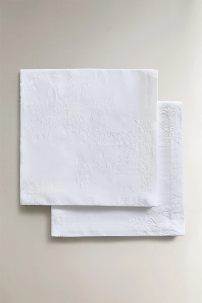 LOT DE 2 SERVIETTES DE TABLE EN COTON JACQUARD