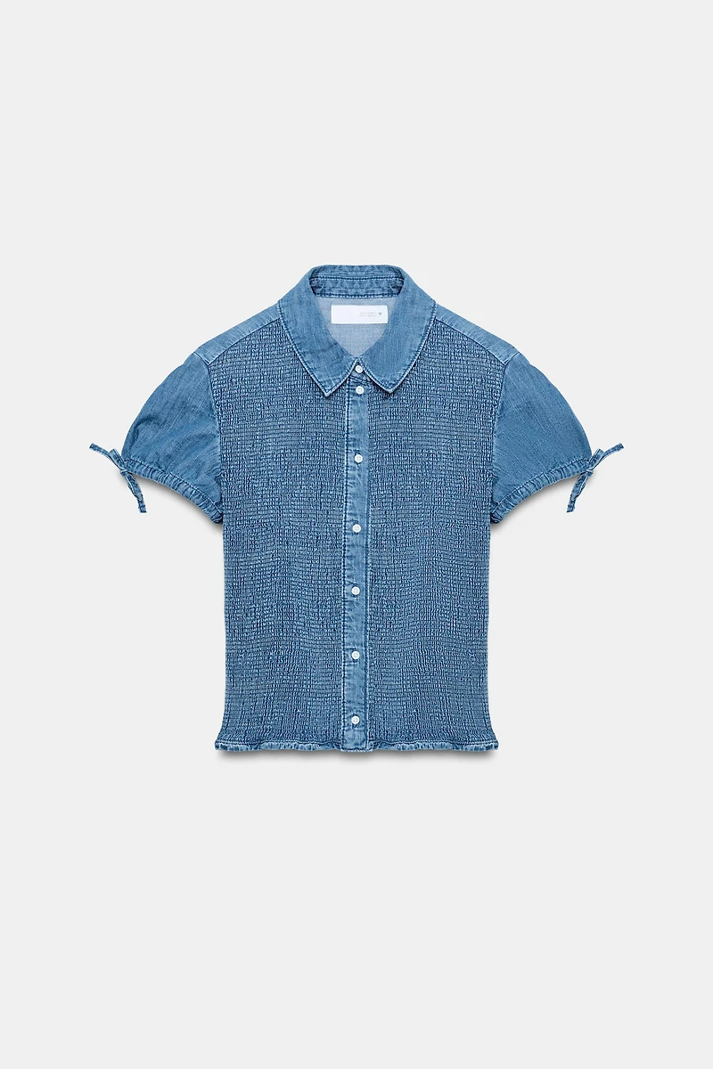 CHEMISE EN DENIM NID D'ABEILLE