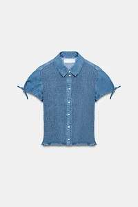 CHEMISE EN DENIM NID D'ABEILLE