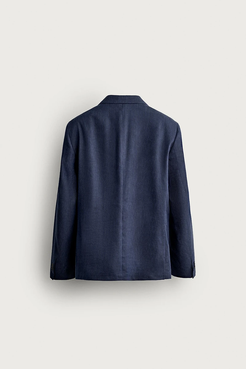 VESTE DE COSTUME REGULAR FIT EN LIN ET LAINE