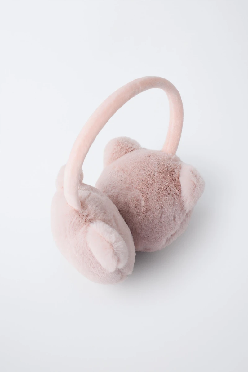 FAUX FUR MOUSE EAR MUFFS