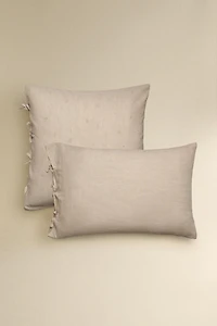 CHILDREN'S LINEN PILLOWCASE WITH FLORAL EMBROIDERY