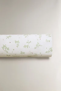 TAIE D'OREILLER PERCALE TRÈFLES ET COCCINELLES