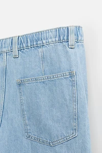 PANTALON DENIM CHINO COUPE AMPLE À PLIS
