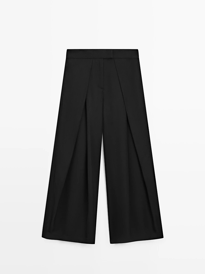 Pantalon satiné à pinces