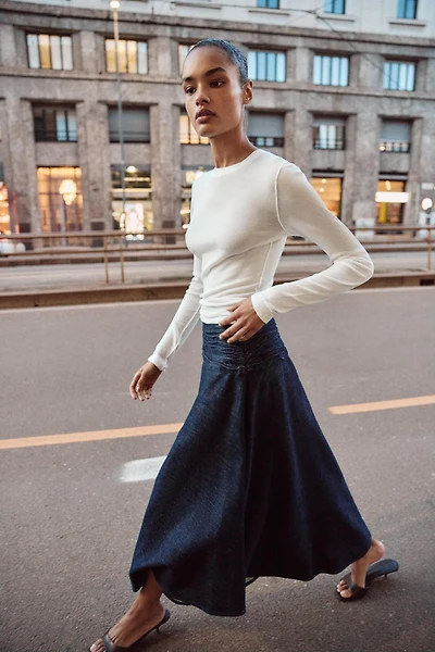 Z1975 ASYMMETRIC MIDI SKIRT