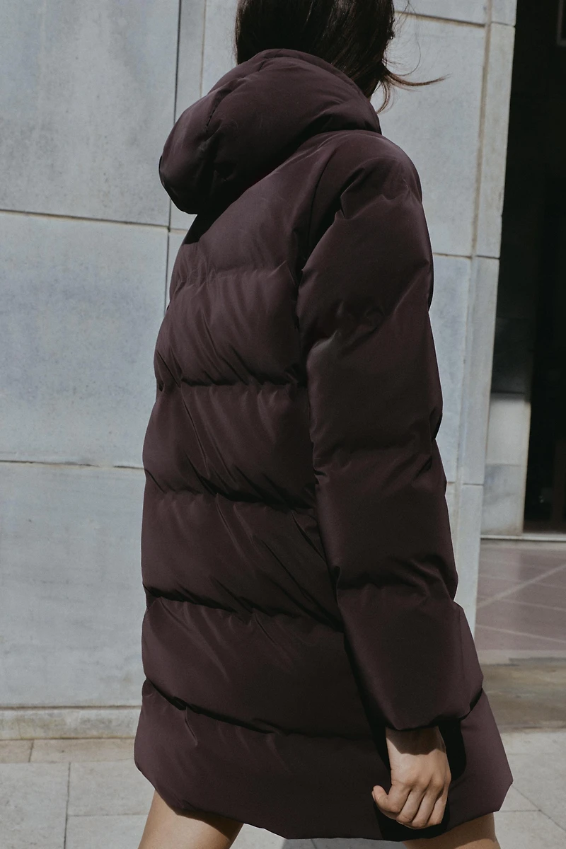 ANORAK MI-LONG EN TISSU CAOUTCHOUTÉ COUPE-VENT