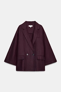 VESTE À BOUTONNAGE CROISÉ AVEC LIN