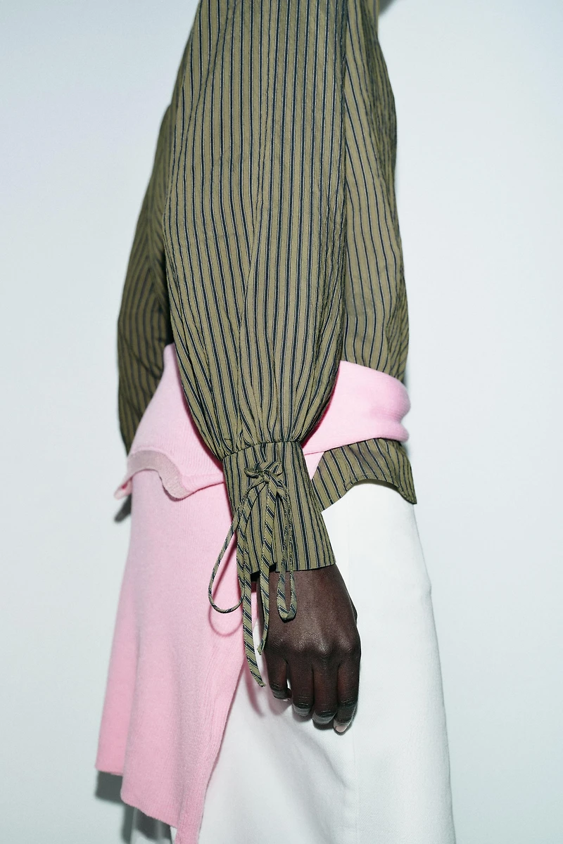STRIPED SHIRT WITH BOWS