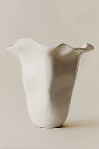 WAVY SHINY EARTHENWARE VASE