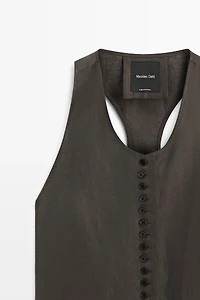100% linen vest