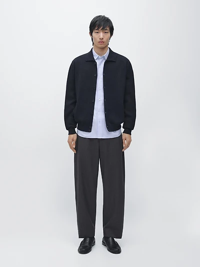 Cardigan à col polo 100 % coton
