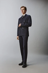 PANTALON DE COSTUME À RAYURES 100% LAINE