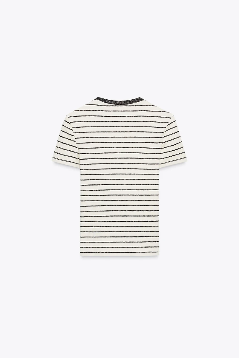 METALLIC THREAD KNIT T-SHIRT