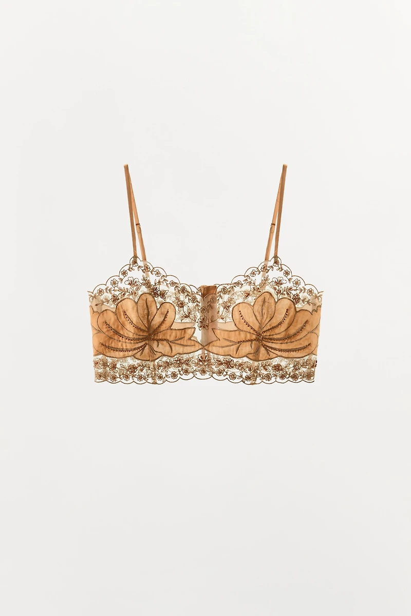 BEADED EMBROIDERED COMBINATION TOP