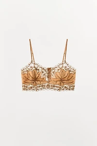 BEADED EMBROIDERED COMBINATION TOP