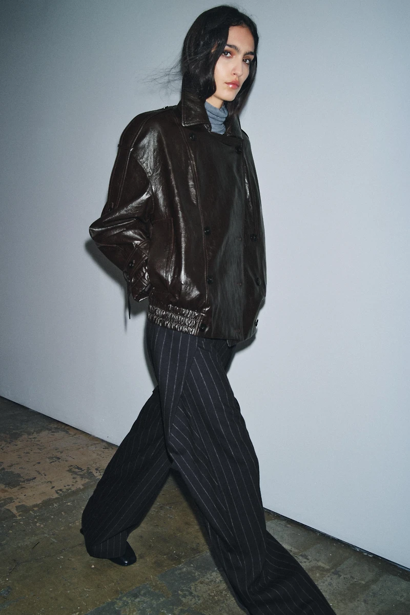 ZW COLLECTION WOOL PINSTRIPE PANTS