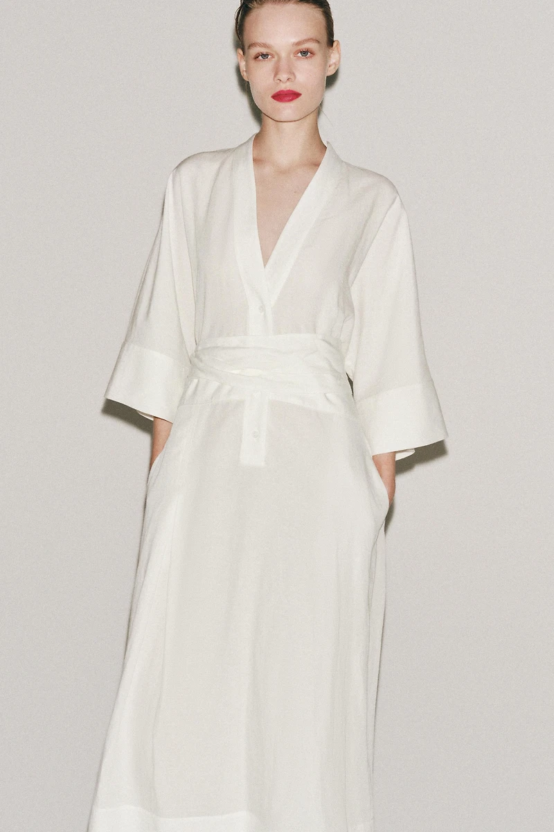 ZW COLLECTION BELTED MIDI DRESS