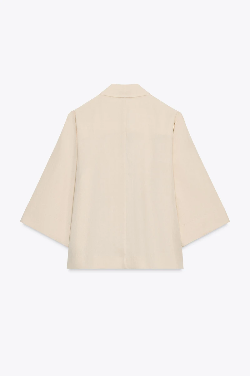 DOUBLE-BREASTED FRENCH SLEEVE BLAZER