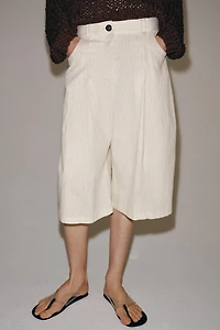 ZW COLLECTION STRIPED PLEATED SHORTS