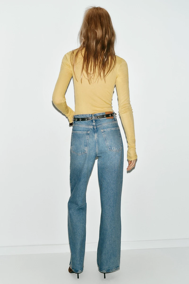 JEAN Z1975 DROIT EFFILÉ TAILLE HAUTE AVEC CEINTURE