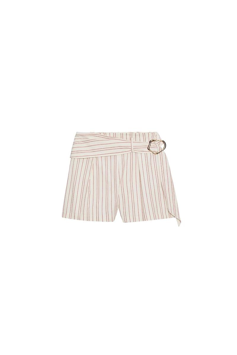 STRIPED SHORTS WITH BELT